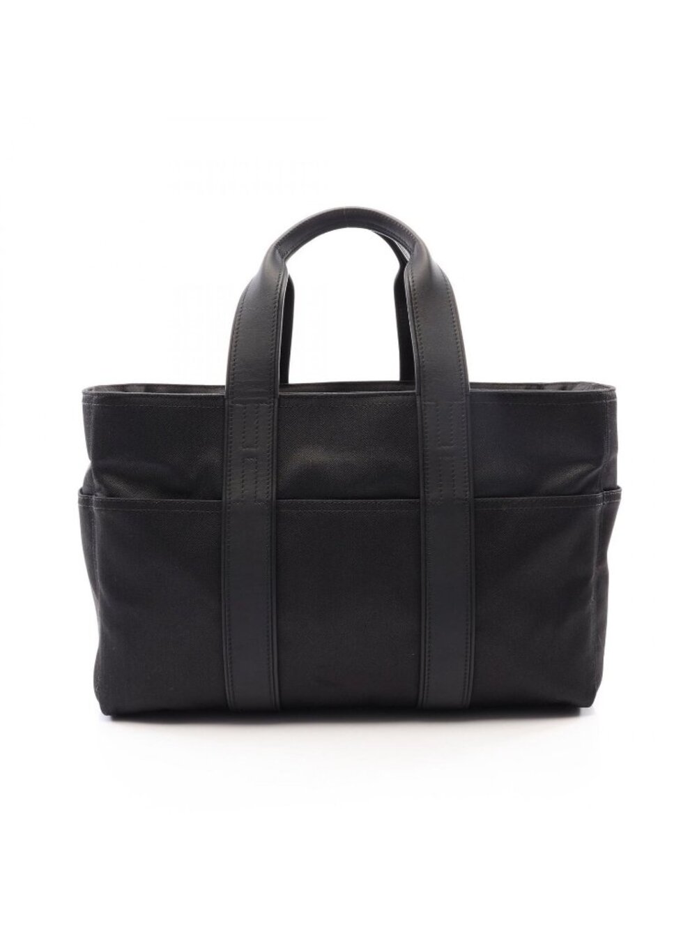 Hermes Handbag Acapulco MM Black Leather Canvas